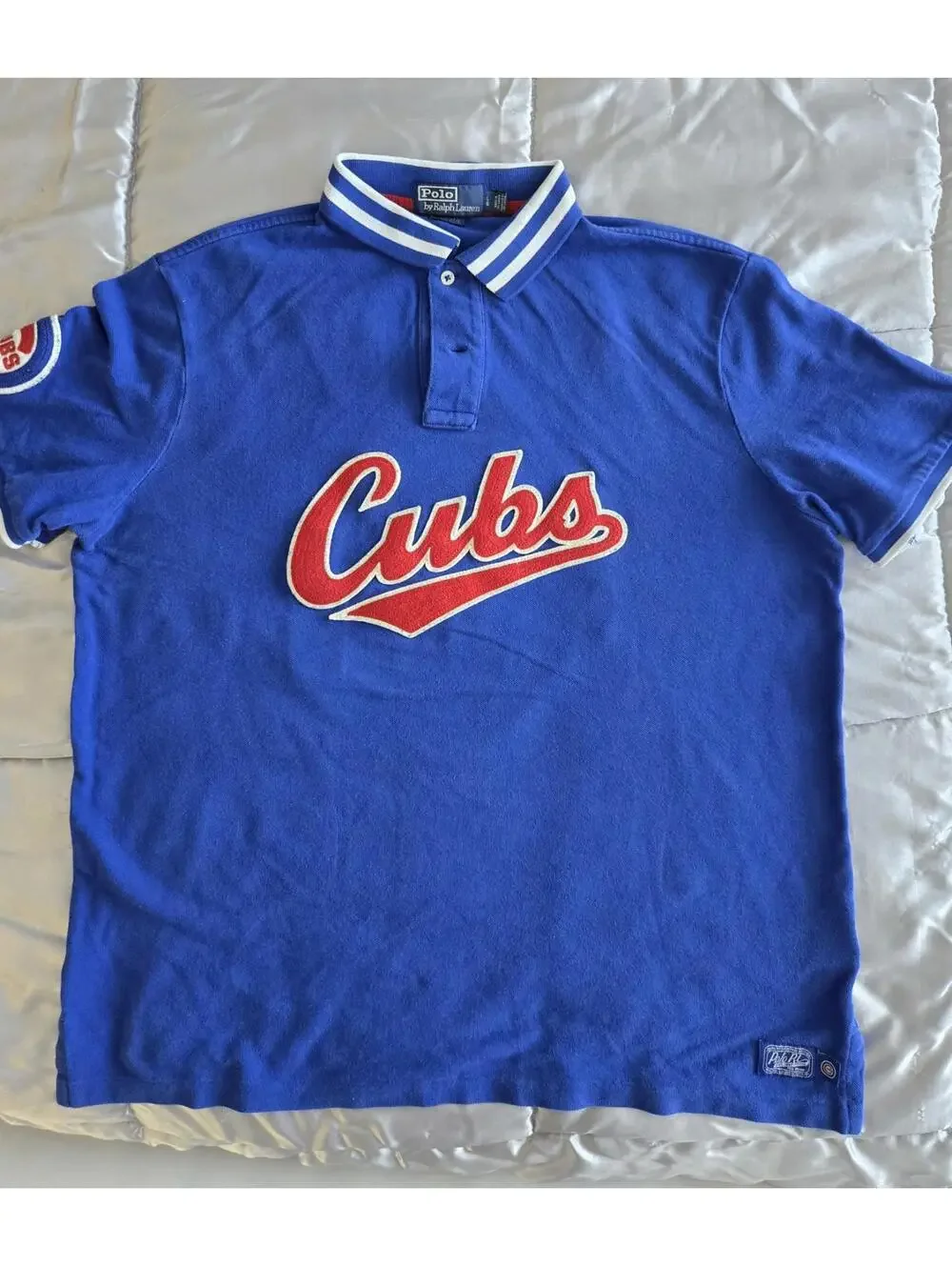 Polo Ralph Lauren MLB Collection Chicago Cubs Polo T-Shirt Blue Short Sleeve L